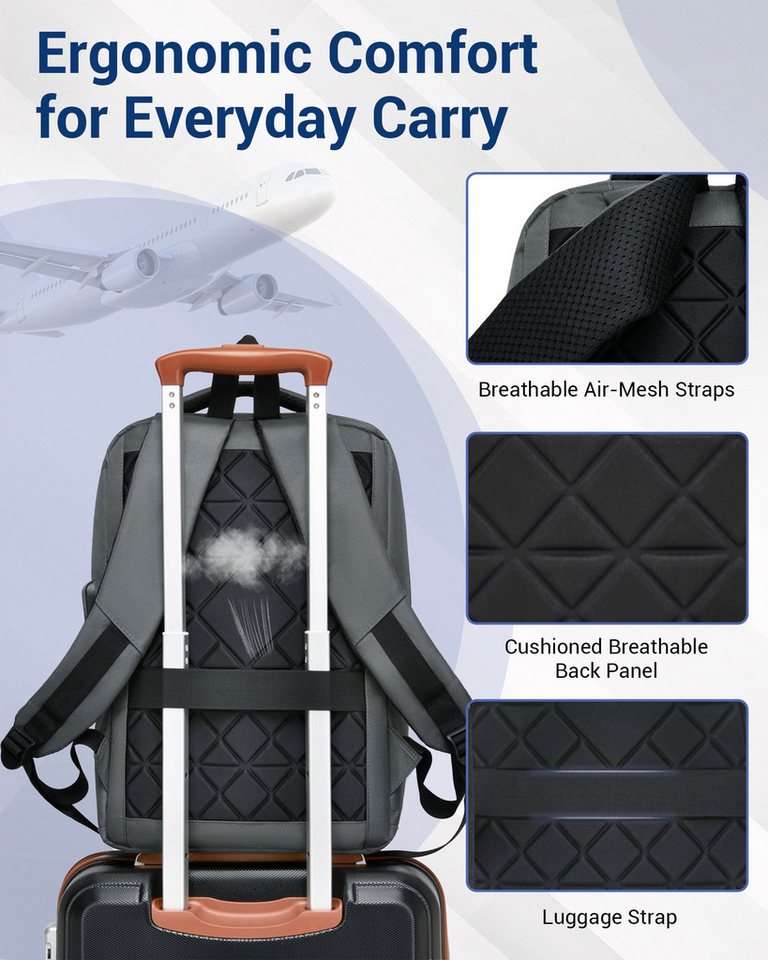 KONO Rucksack 20L Business-Rucksack für 15,6" Laptop Bild 5