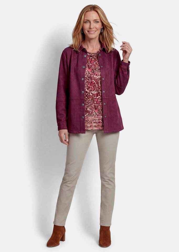 GOLDNER Outdoorjacke Hemdjacke in Veloursleder-Optik Gerade geschnittene Blusenjacke mit Hemdkragen und Knopfleiste Bild 2