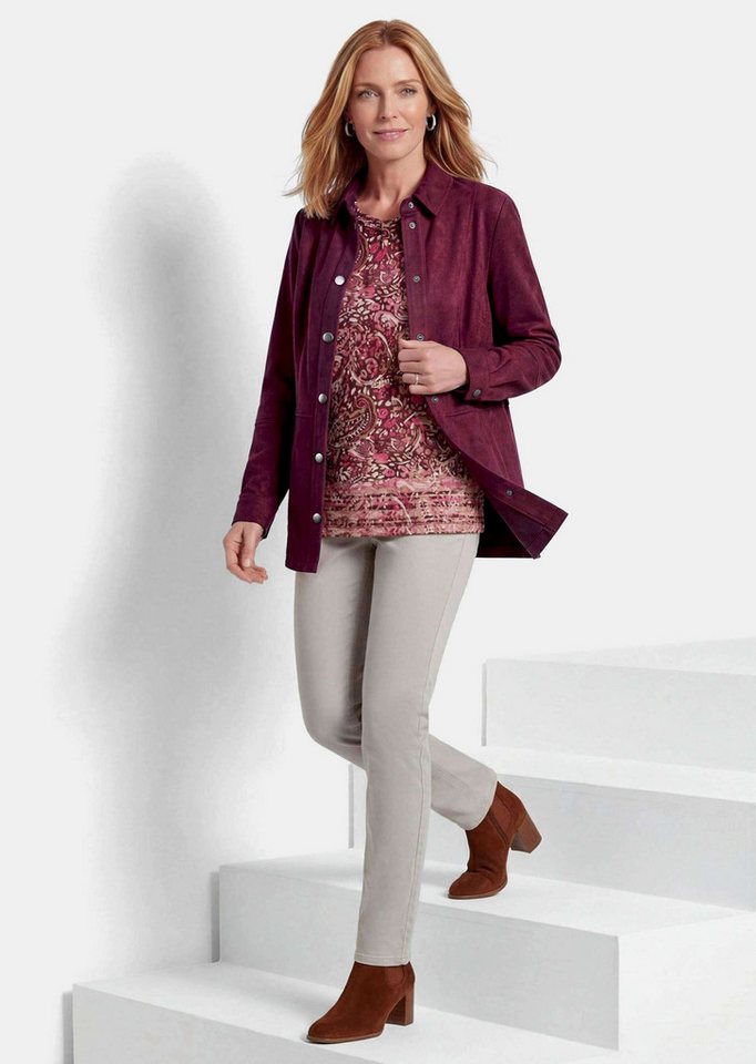 GOLDNER Outdoorjacke Hemdjacke in Veloursleder-Optik Gerade geschnittene Blusenjacke mit Hemdkragen und Knopfleiste Bild 4