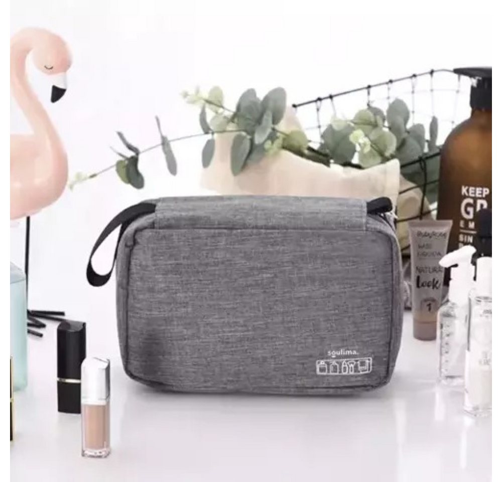 soulima Kulturbeutel Kulturbeutel Kulturtasche Kosmetiktasche Ideal für Unterwegs (Kulturbeutel Kosmetiktasche Set, 1x Kulturbeutel Ideal für Reisen oder Sport), Wasserdichtes Material, praktischer Haken Bild 2