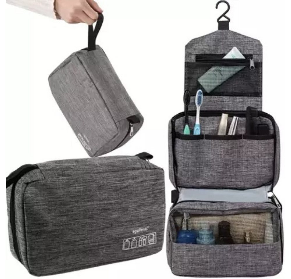 soulima Kulturbeutel Kulturbeutel Kulturtasche Kosmetiktasche Ideal für Unterwegs (Kulturbeutel Kosmetiktasche Set, 1x Kulturbeutel Ideal für Reisen oder Sport), Wasserdichtes Material, praktischer Haken Bild 3