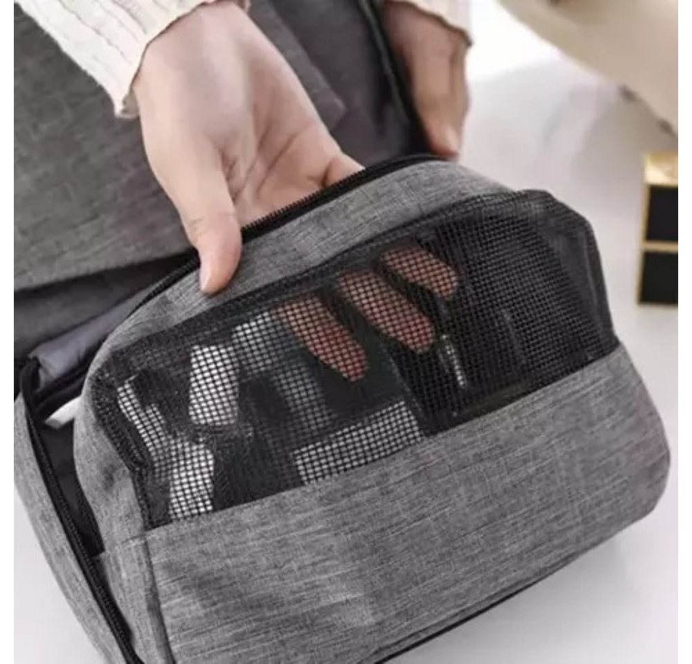 soulima Kulturbeutel Kulturbeutel Kulturtasche Kosmetiktasche Ideal für Unterwegs (Kulturbeutel Kosmetiktasche Set, 1x Kulturbeutel Ideal für Reisen oder Sport), Wasserdichtes Material, praktischer Haken Bild 4