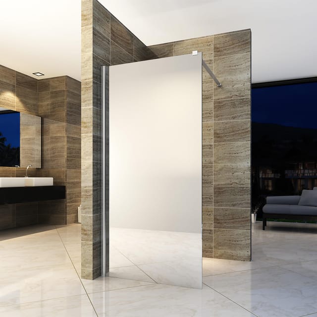 Aloni - Duschwand Duschabtrennung Spiegelglas 8mm 1200x2000mm