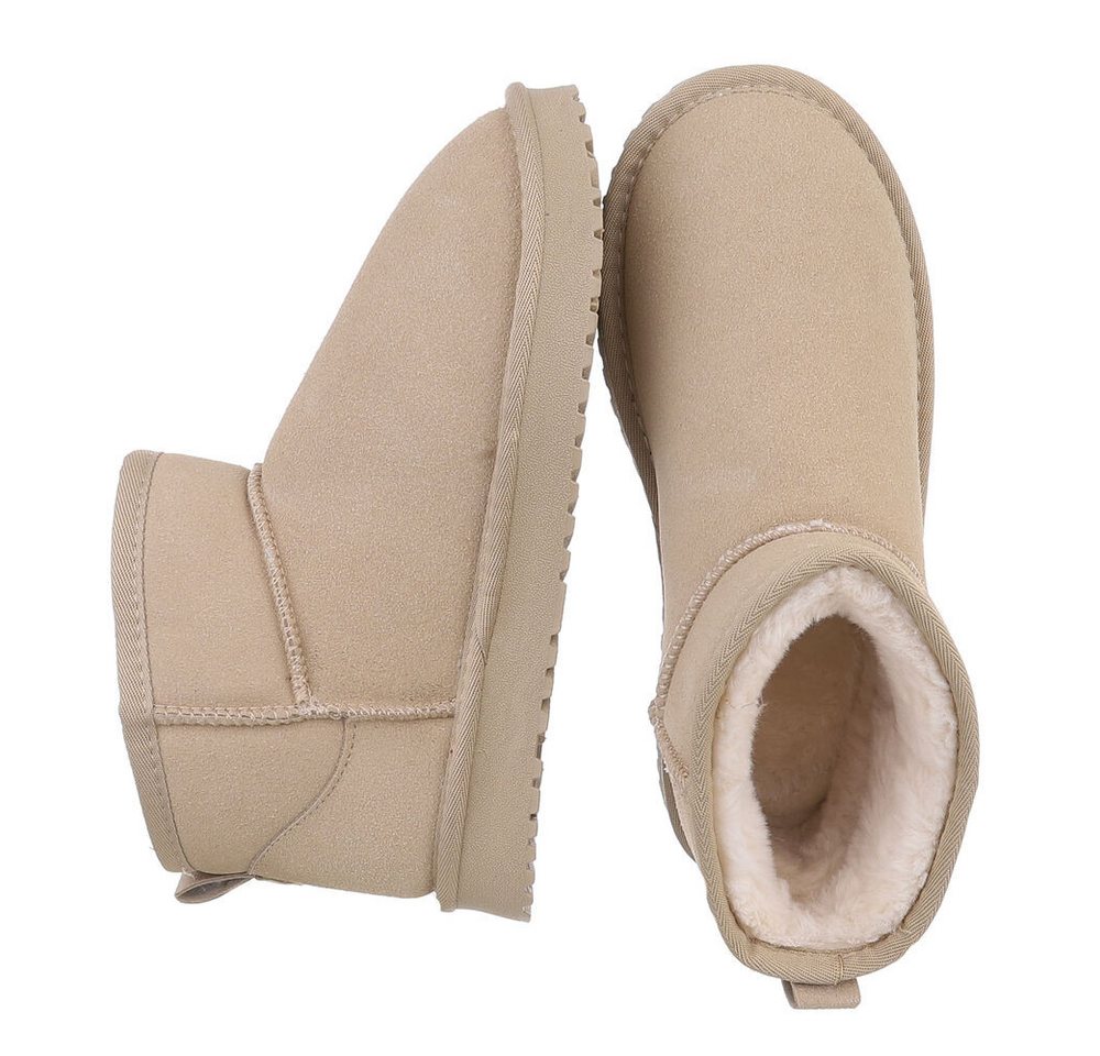 Ital-Design Damen Snowboots Freizeit Snowboots (87283898) Flach Flache Stiefeletten in Hellbraun Bild 2