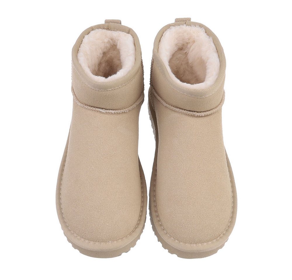 Ital-Design Damen Snowboots Freizeit Snowboots (87283898) Flach Flache Stiefeletten in Hellbraun Bild 4