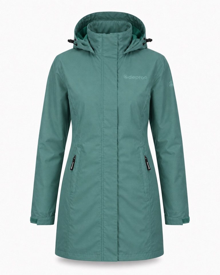 DEPROC Active Outdoorjacke LAVAL LONG WOMEN Longjacke, Funktionsmantel, Regenjacke abnehmbare Kapuze