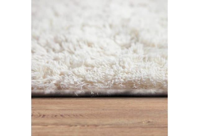 Paco Home - Hochflor Teppich Wohnzimmer Fellteppich Kunstfell Flauschig Rutschfest Creme Beige 160 cm Rund