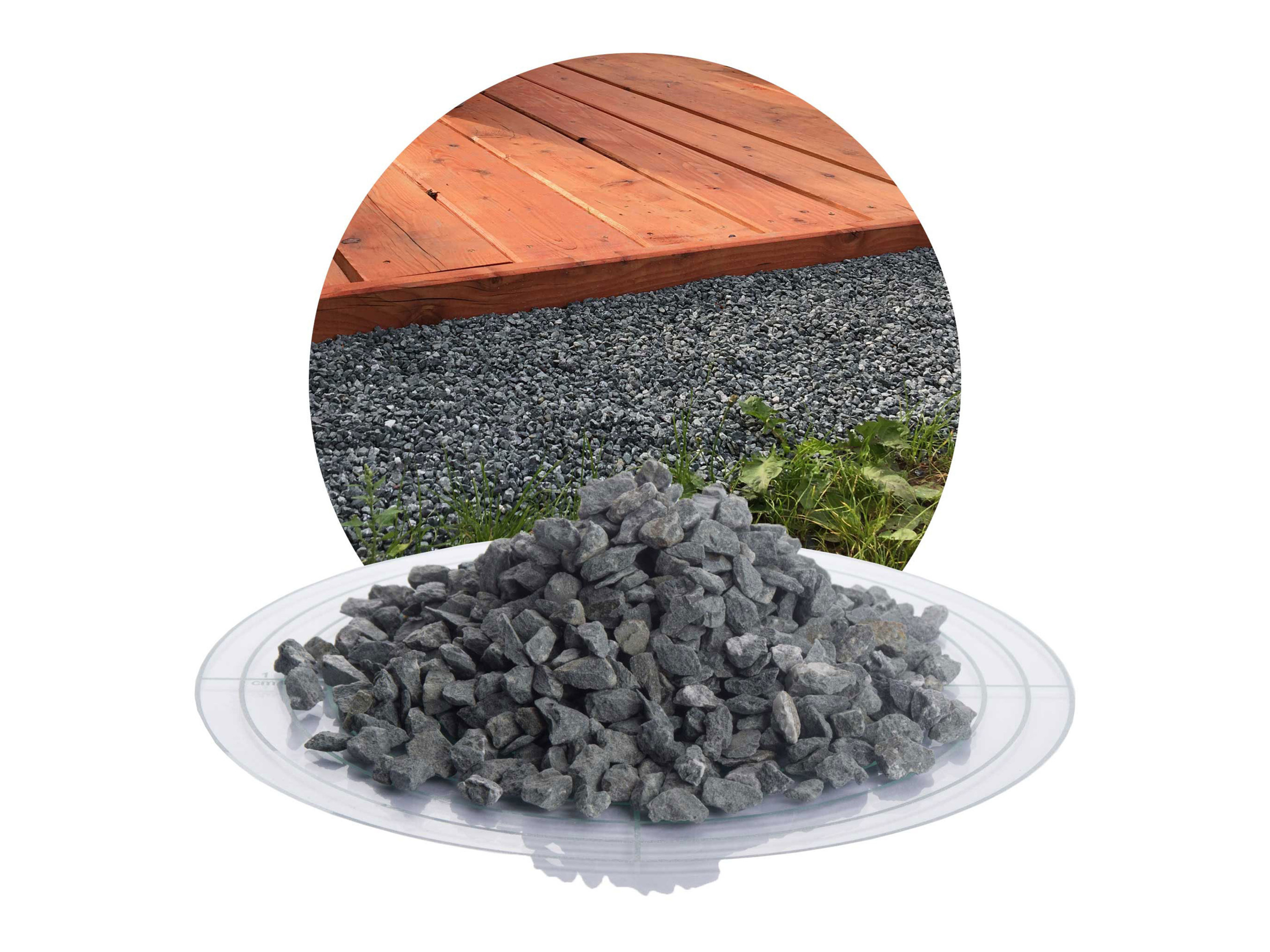 SCHICKER MINERAL Diabas Ziersplitt (5-8 mm, 1000 kg BigBag, Grau) Bild 3