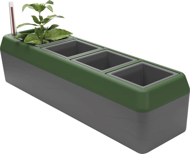 BioGreen Fensterbank-Kräuterbeet Provence Kunststoff 42 x 12 x 11 cm grau-grün