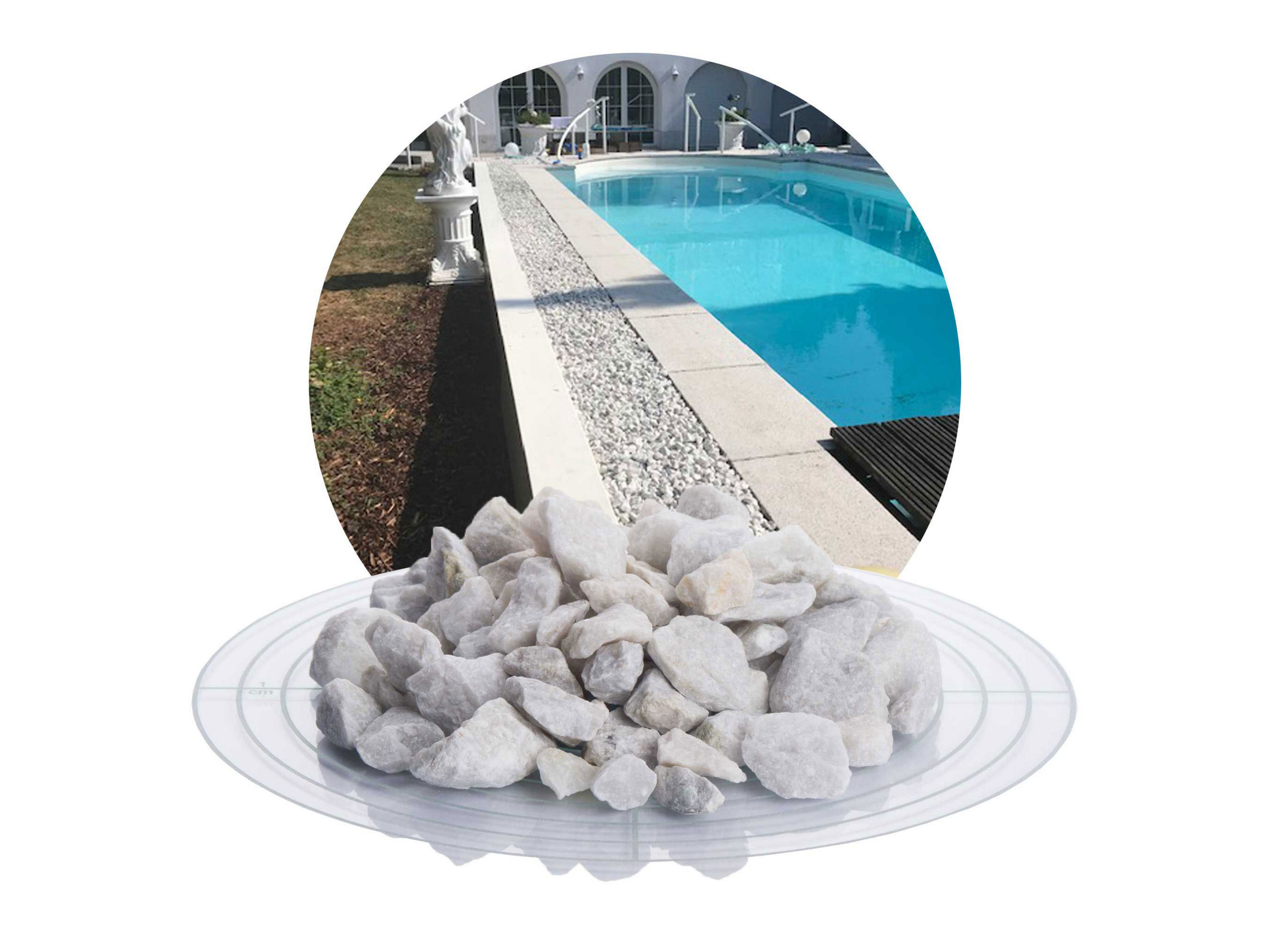 SCHICKER MINERAL Marmor Ziersplitt (16-32 mm, 1000 kg BigBag, weiß)