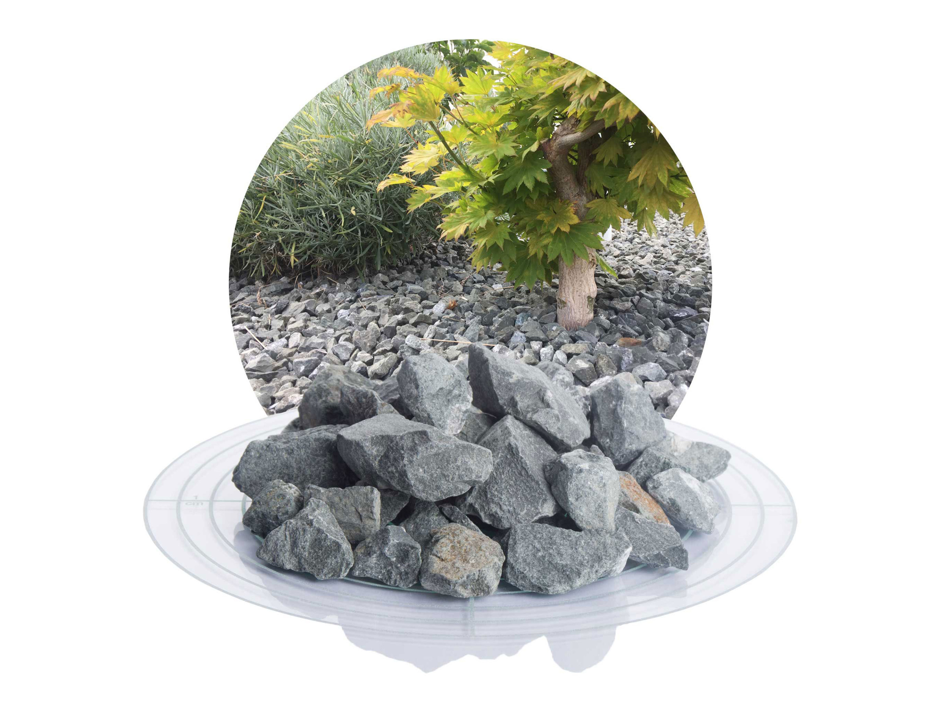 SCHICKER MINERAL Diabas Ziersplitt (16-32 mm, 1000 kg BigBag, Grau) Bild 2