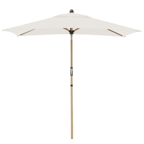 Sonnenschirm / Kurbelschirm 'Alu Wood Ultra 210 x 140 Auto Tilt', 210 x 140 cm, natur, Bezug Polyestergewebe, Gestell Aluminium/Stahl, 4,0 kg