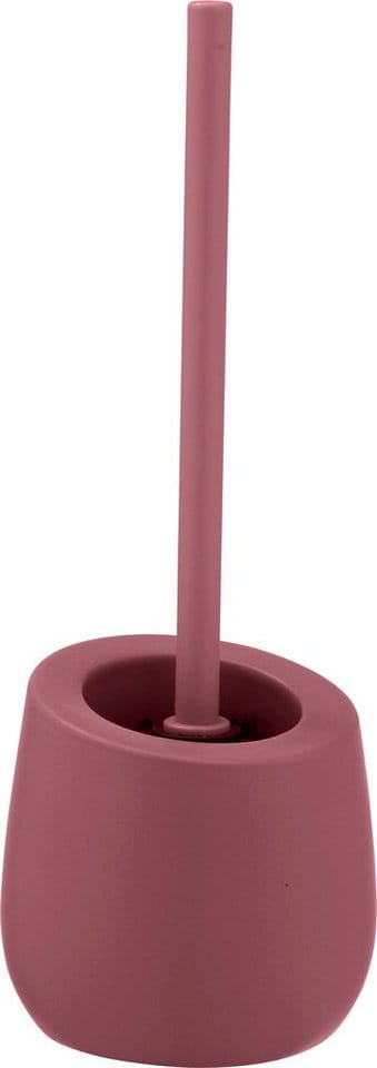 WENKO WC-Garnitur Badi Altrosa Keramik, mit Silikon-Bürstenkopf, Rosa, Keramik rosa