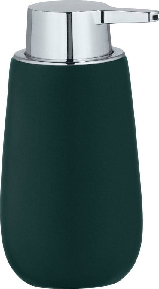 Wenko - Seifenspender Badi Dunkelgrün Keramik, 320 ml, Grün, Keramik grün - grün