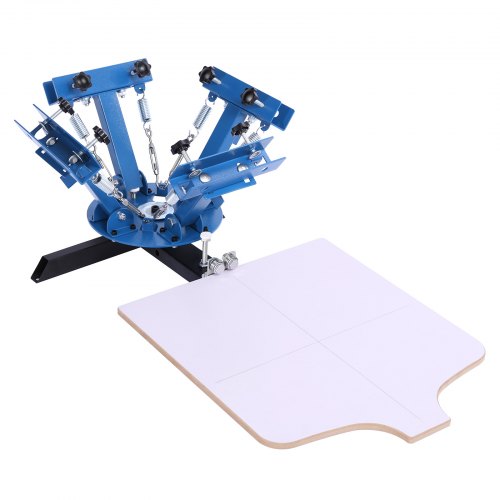 VEVOR Siebdruckmaschine 4-Farben 1-Station-Siebdruckpresse 540x450 mm, 360° Drehbar Präzise Positionierung Pulverbeschichteter Kohlenstoffstahl für T-Shirt-DIY, Heim- und Gewerbekunden