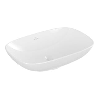 Villeroy & Boch Loop&Friends - Aufsatzwaschtisch, 56x38 cm, mit Überlauf, Alpinweiß 4A490001