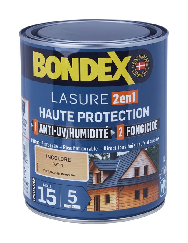 Satinierte Lasur 2in1 5 Jahre Farblos 1 Liter - Bondex