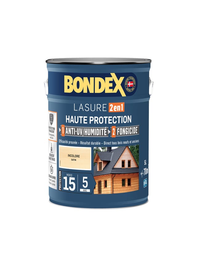 Lasure Hochschutz 2-in-1 Satin 5 Jahre 5l - [ffffff]179647 - Farblos - Bondex