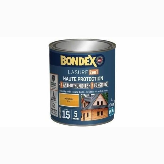 BONDEX 2 in 1 Satin Hochschutzbeize 5 Jahre - Golden Oak