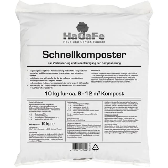 HaGaFe Schnellkomposter Kompostbeschleuniger Komposthilfe Kompost 10 kg (1 x 10 kg)