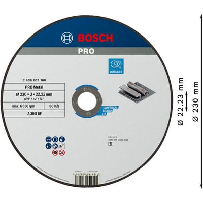 Pro Metal Trennscheibe 230 x 3 x 22,23 mm - 2608603168 - Bosch