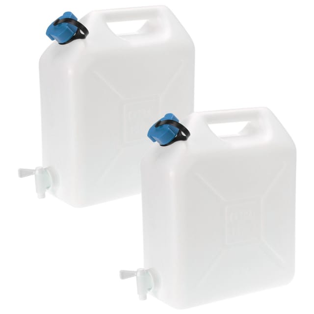 Buri - Wasserkanister 2x 10 Liter Auslaufhahn Camping Wasserbehälter