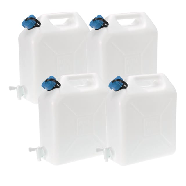 Buri - Wasserkanister 4x 10 Liter Auslaufhahn Camping Wasserbehälter