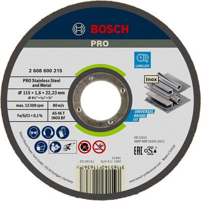 Bosch - pro Stainless Steel and Metal Trennscheibe 115 x 1,6 x 22,23 mm - 2608600215