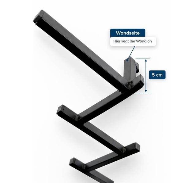 Dandibo - Wandgarderobe mit 10 Haken Garderobenhaken 96281 Garderobe Schwarz 80 cm Kleiderhaken Wandregal Haken