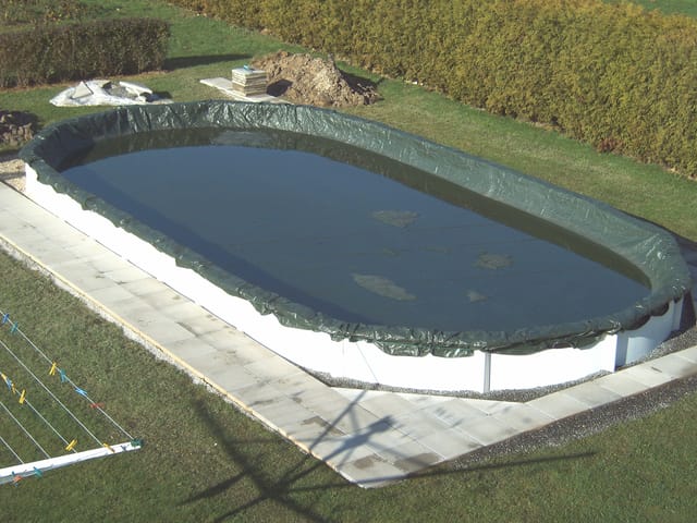 Steinbach - Abdeckplane 'Winter' für ovale Swimming Pool Stahlwandbecken, grün, 730 x 370 cm