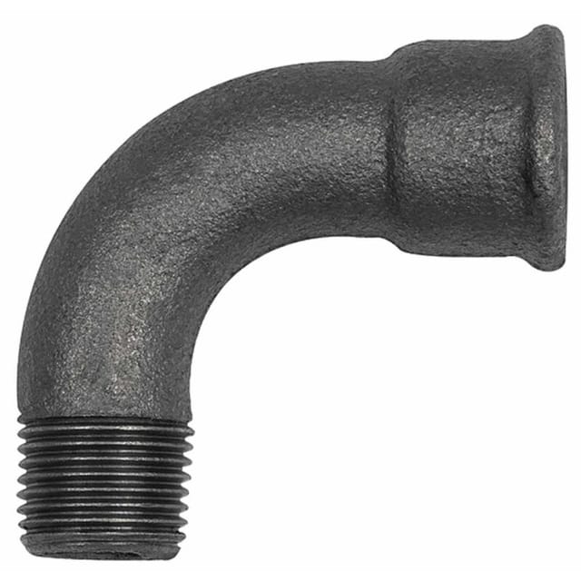 Riegler - Bogen 1, 90°, lang, Rp 3/4 i., r 3/4 a., Temperguss schwarz