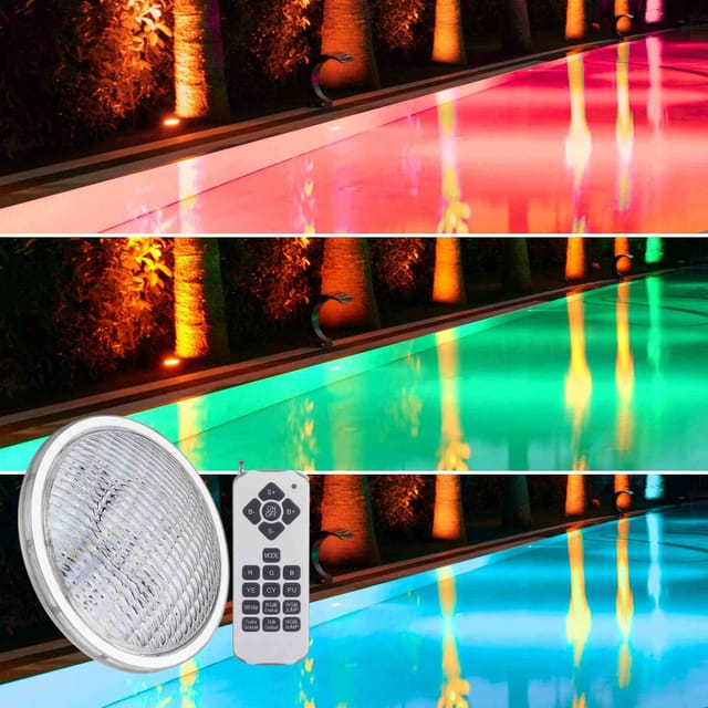 LED RGB Unterwasserleuchte PAR56 12V AC 24W Fernbedienung