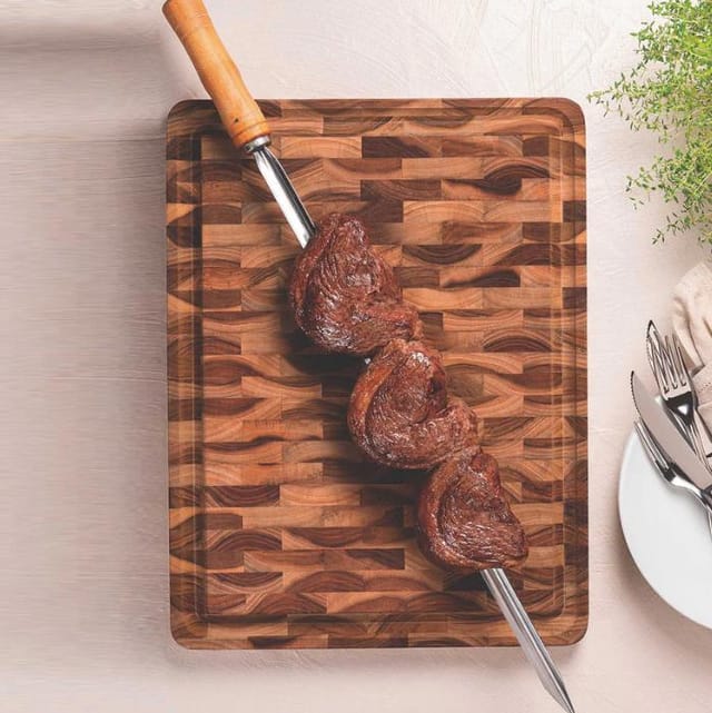 Tramontina CHURRASCO Stirnholz Schneidebrett, 45 x 34 x 3 cm