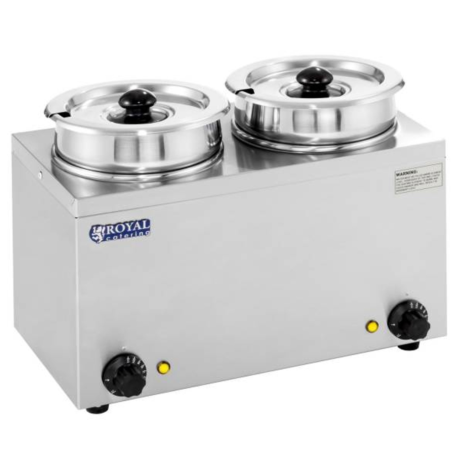 Royal Catering - Bain Marie Rund Speisenwärmer Wasserbad Suppenstation Warmhalter 2 Behälter