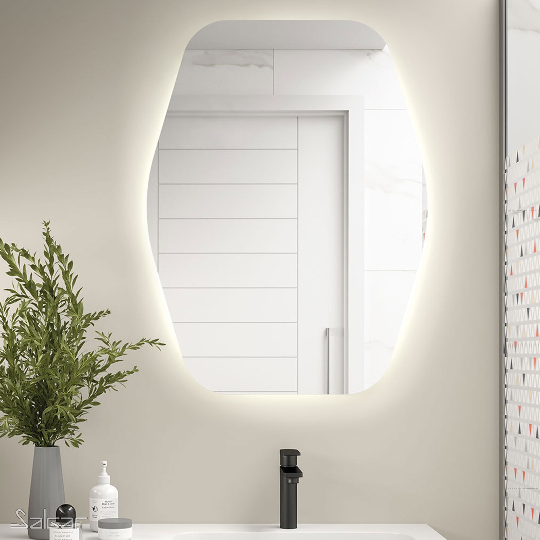 Salgar - Spiegel Organic 600 Mit Led-leuchte (4,4 W/m - 4000ºk.) Ip44 600 X 800 Mm
