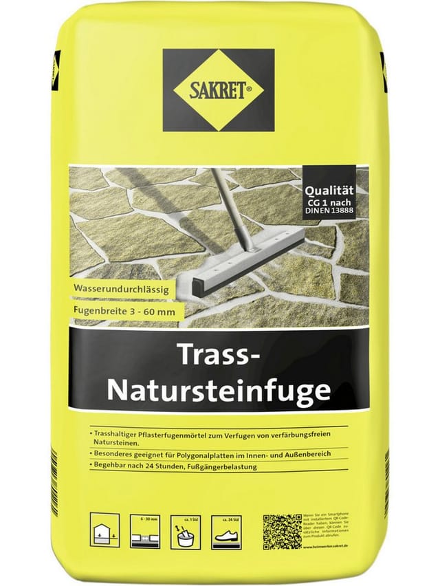 Trass-Natursteinfuge 6 - 30 mm grau 5 kg Fugenmörtel - Sakret