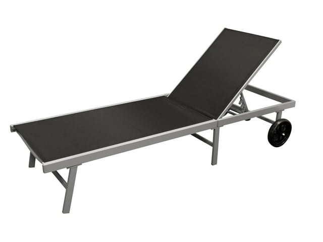 Rollenliege ostia, Aluminium silber + Textilgewebe schwarz, 200cm