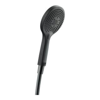 Duschkopf Duravit Universal, mit 3 Strahlarten (Rain, Pulse, Mono), rund (ø 120 mm), reinigungsfreundlich, Schwarz Matt