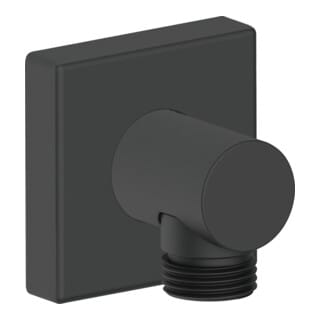 Wandanschlussbogen Duravit Universal, mit eckiger Wandabdeckung, Schwarz Matt
