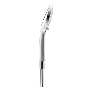 Duravit - Duschkopf Universal, mit 3 Strahlarten (Rain, Intense Rain, Soft Rain), reinigungsfreundlich rund (ø 110 mm), Chrom/Weiß