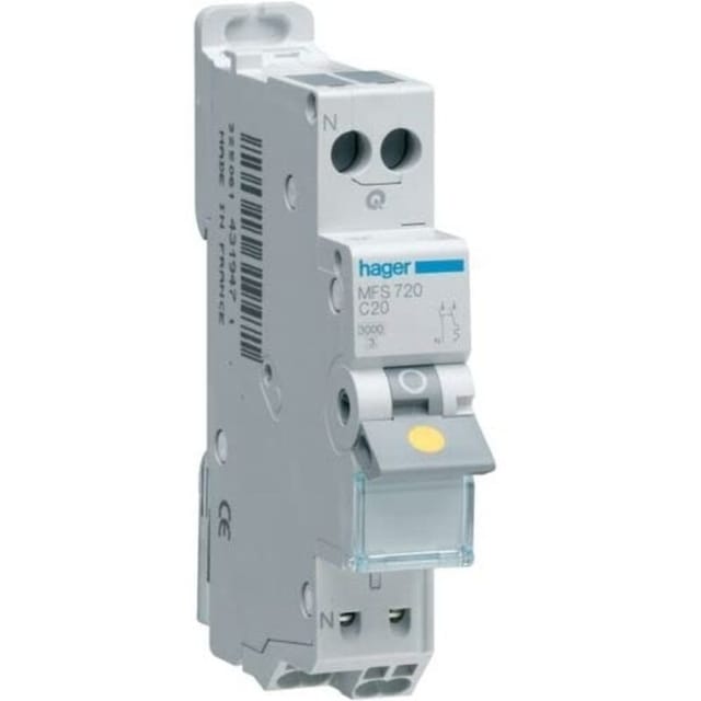 Hager MFS720 Home-Leistungsschalter 1P+N 20A Kurve C