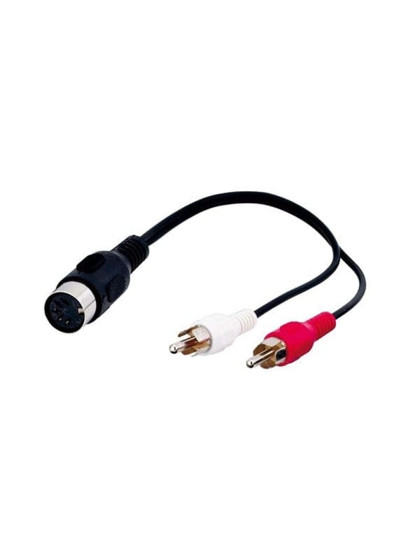 Goobay 50004 cable de audio 0,2 m DIN (5-polig) 2 x RCA Schwarz, Rot, White