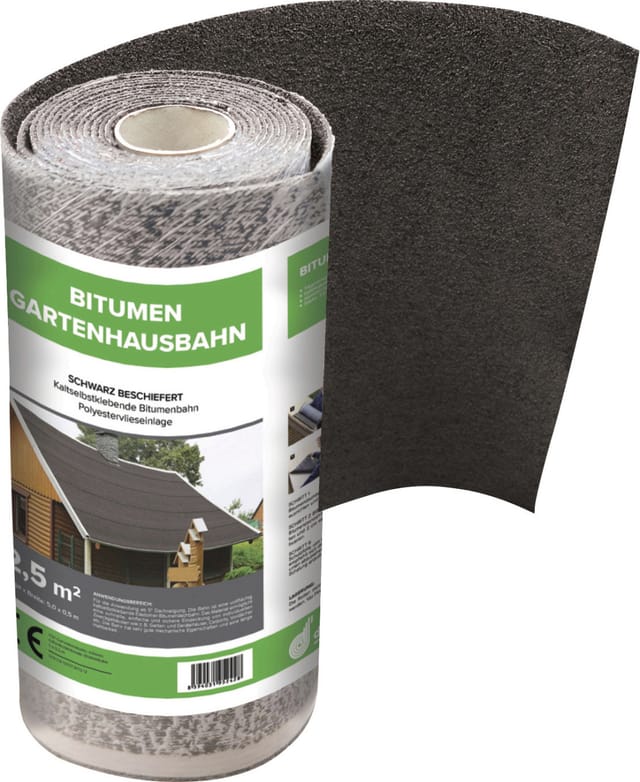 Weitere - Bitumen-Gartenhausbahn 5 x 0,5 m = 2,5 m² schwarz Bitumenbahnen