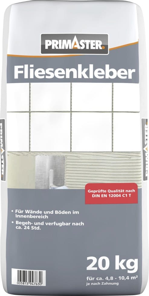 Primaster - Fliesenkleber 20 kg für Innen Wand und Boden Kleber Fliesen