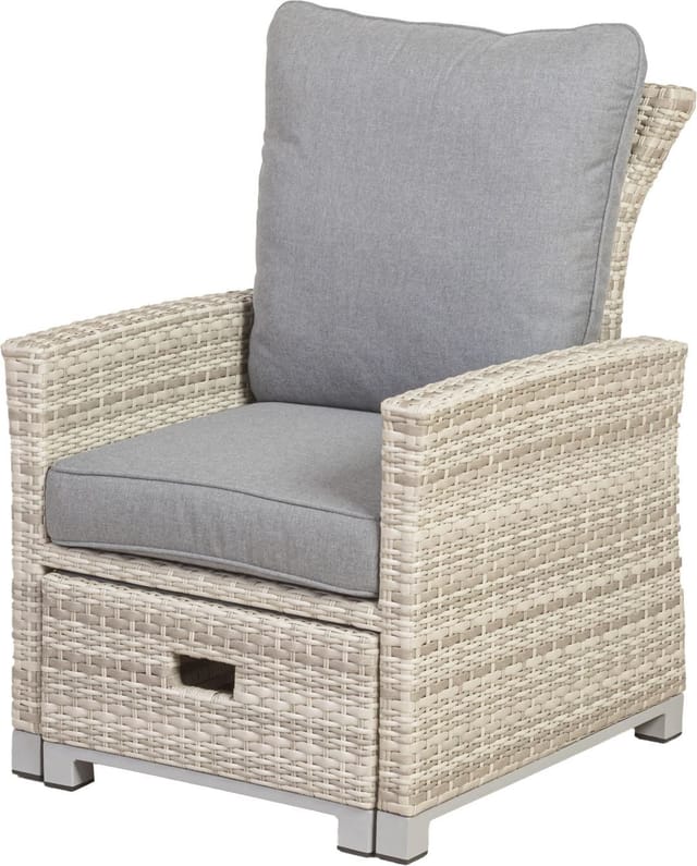 Primaster Dining Lounge Sessel Tulum Gartensessel Alu mit Fußhocker