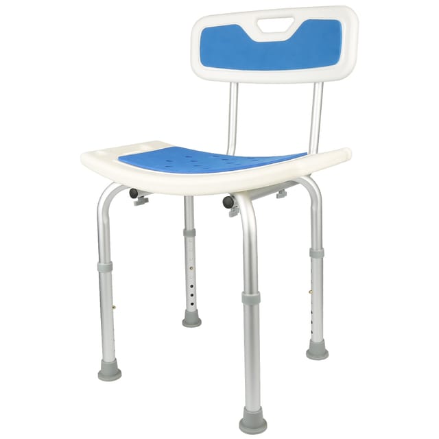 Haloyo - Duschhocker rechteckig - Duschhocker mit Rückenlehne, Badewannensitz, Badhocker - 51x26x71-83cm blau