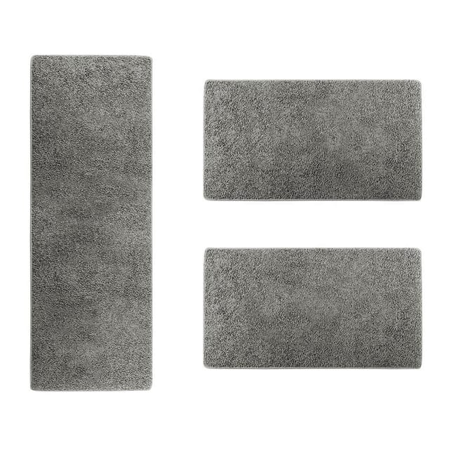 Karat - Bettumrandung Barcelona Grau 1 Läufer 67 x 330 cm + 2 Brücken 67 x 130 cm