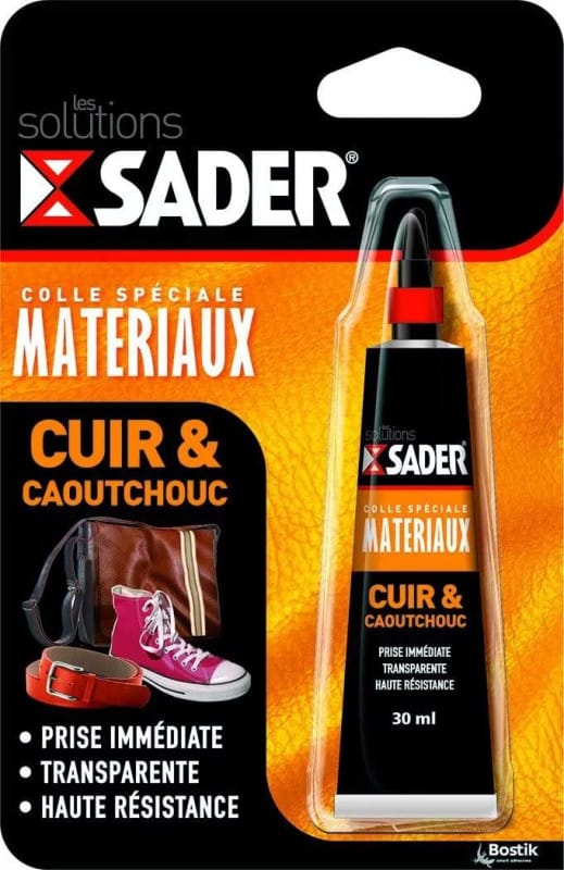 Transparenter Klebstoff für Leder und Gummi, 30ml Sader
