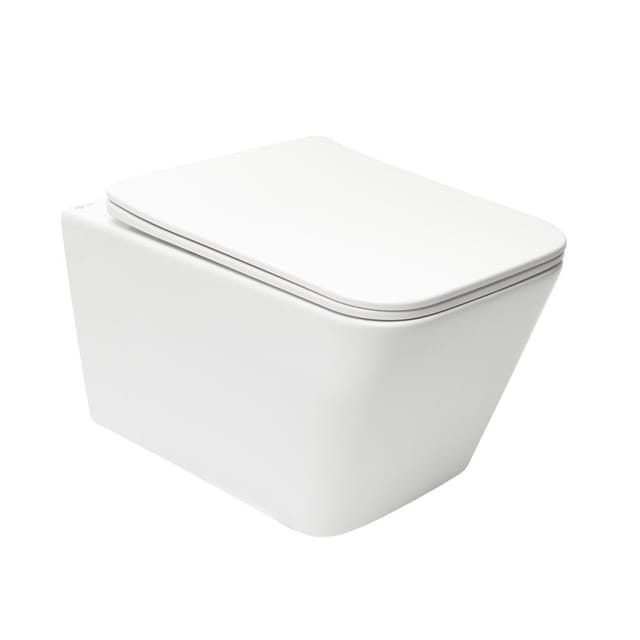 Swiss Aqua Technologies - Wand-WC Infinitio ohne Flansch Design, unsichtbare Befestigungen + Softclose-Sitz (SquareInfinitio)