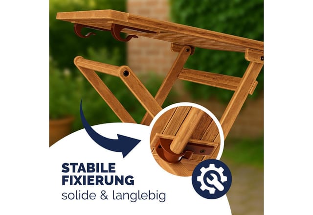 Casaria® Gartentisch Balkontisch Wetterfest Klappbar Holz 70x70cm 80kg Belastbarkeit Balkon Garten Terrasse Tisch Klapptisch Pflanztisch Akazie Braun
